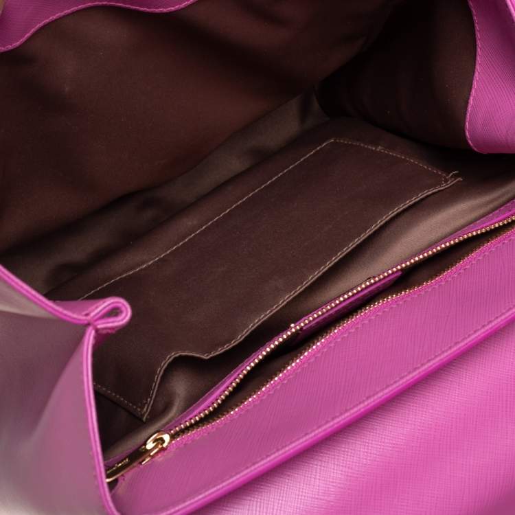 Pre Owned Salvatore Ferragamo Pink Leather Carrie Top Handle Bag