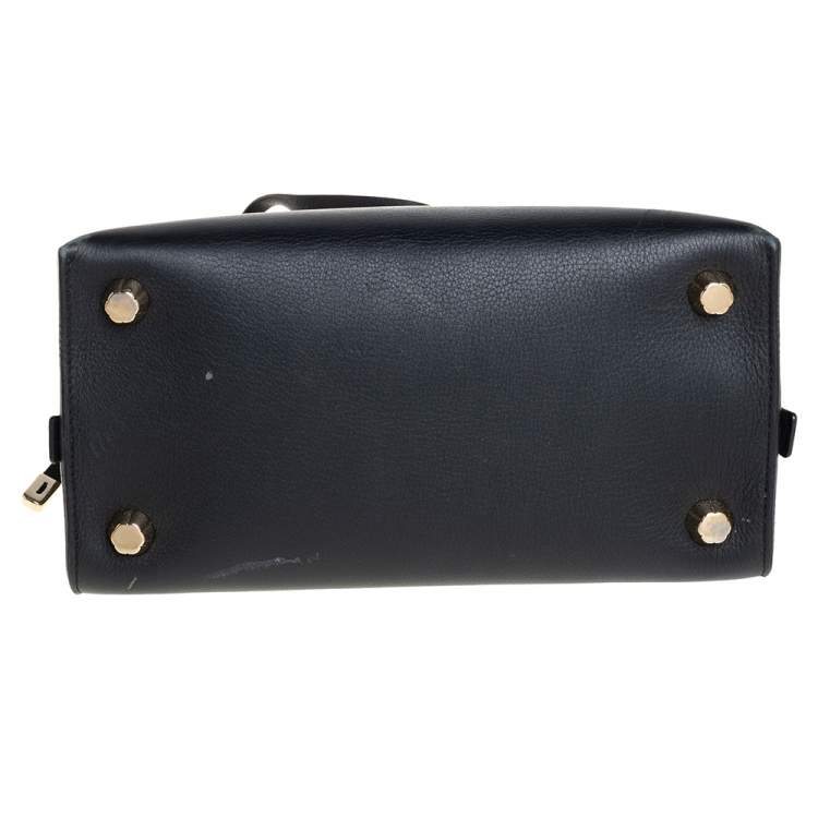 Pre Owned Salvatore Ferragamo Black Leather Jet Set Top Handle Bag