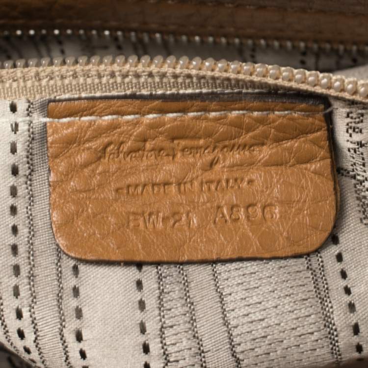 Pre Owned Salvatore Ferragamo Tan Leather Sofia Top Handle Bag