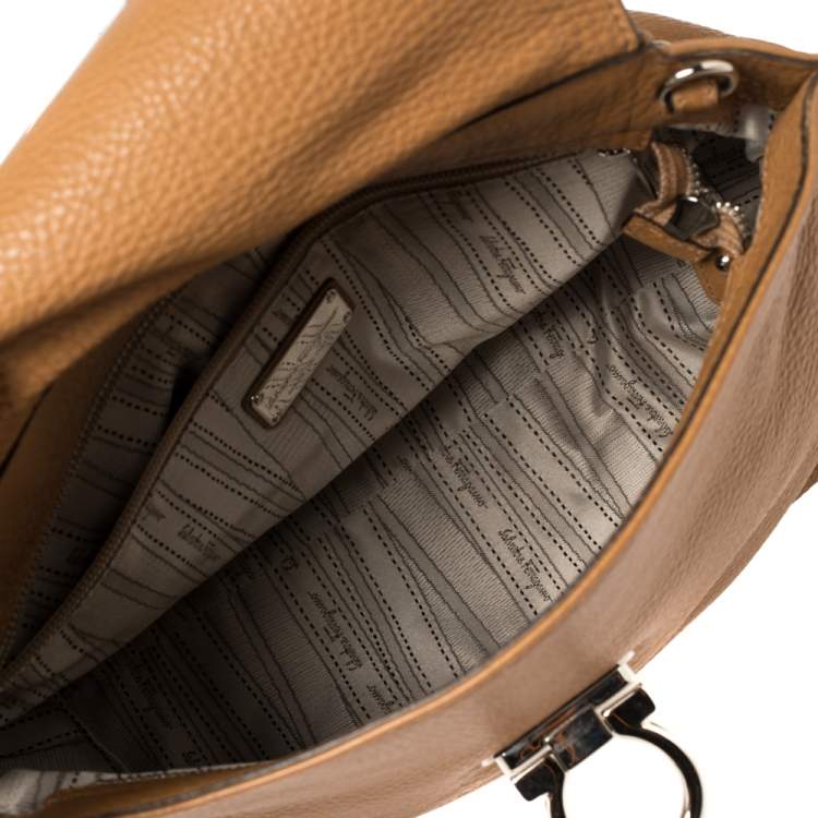 Pre Owned Salvatore Ferragamo Tan Leather Sofia Top Handle Bag