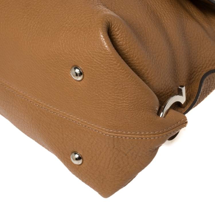Pre Owned Salvatore Ferragamo Tan Leather Sofia Top Handle Bag