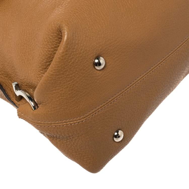 Pre Owned Salvatore Ferragamo Tan Leather Sofia Top Handle Bag