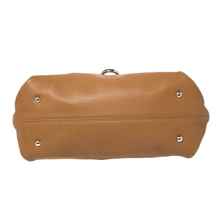 Pre Owned Salvatore Ferragamo Tan Leather Sofia Top Handle Bag