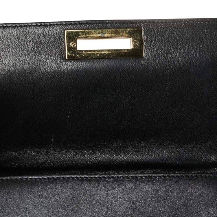 مملوكة مسبقًا Salvatore Ferragamo Black Leather and Suede Medium Sofia Top Handle Bag