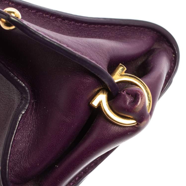 Pre Owned Salvatore Ferragamo Purple Leather Mini Sofia Crossbody Bag