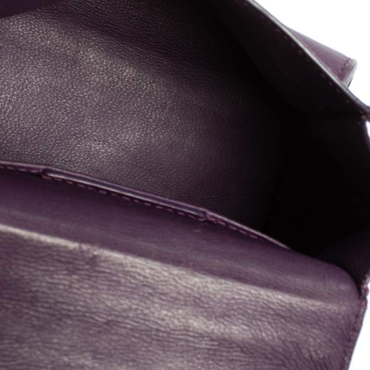 Pre Owned Salvatore Ferragamo Purple Leather Mini Sofia Crossbody Bag