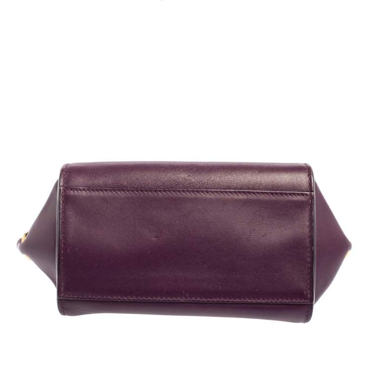 Pre Owned Salvatore Ferragamo Purple Leather Mini Sofia Crossbody Bag