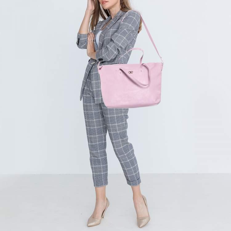 مملوكة مسبقًا Salvatore Ferragamo Pink Leather Mika Tote