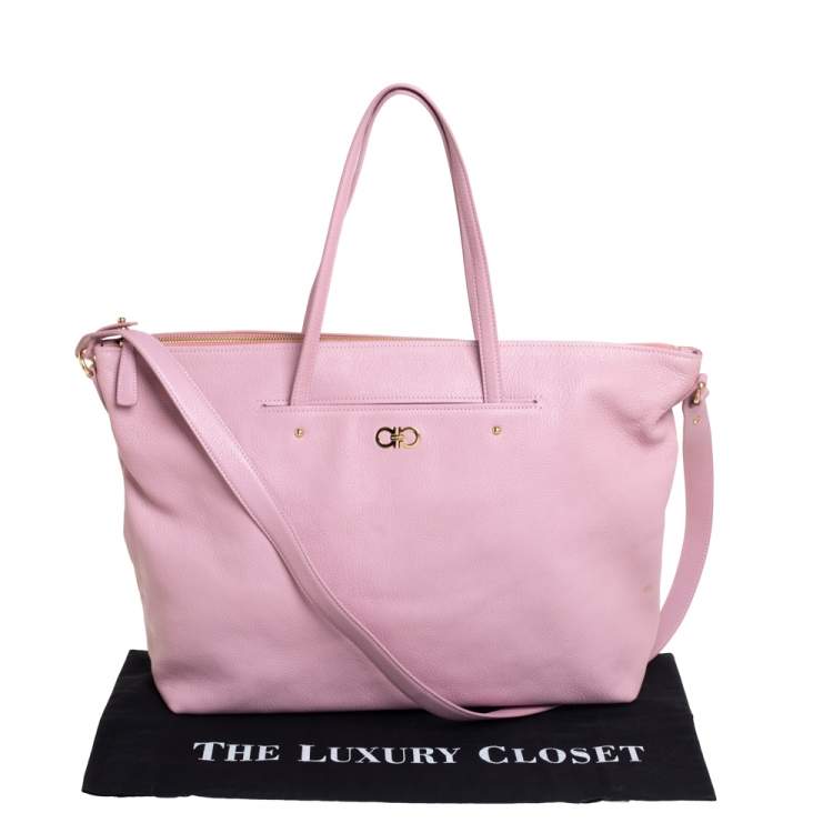 مملوكة مسبقًا Salvatore Ferragamo Pink Leather Mika Tote