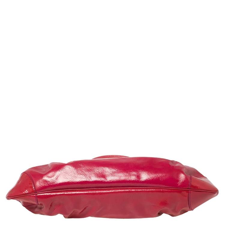 Pre Owned Salvatore Ferragamo Fuchsia Patent Leather Marisa Satchel