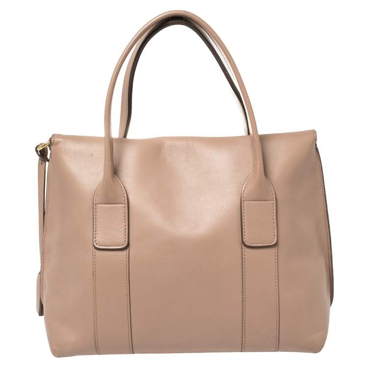 Pre Owned Salvatore Ferragamo Beige Leather Satchel