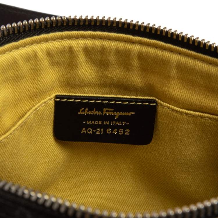 Pre Owned Salvatore Ferragamo Multicolor Nylon/Leather Jungle Safari Print Leopard Baguette