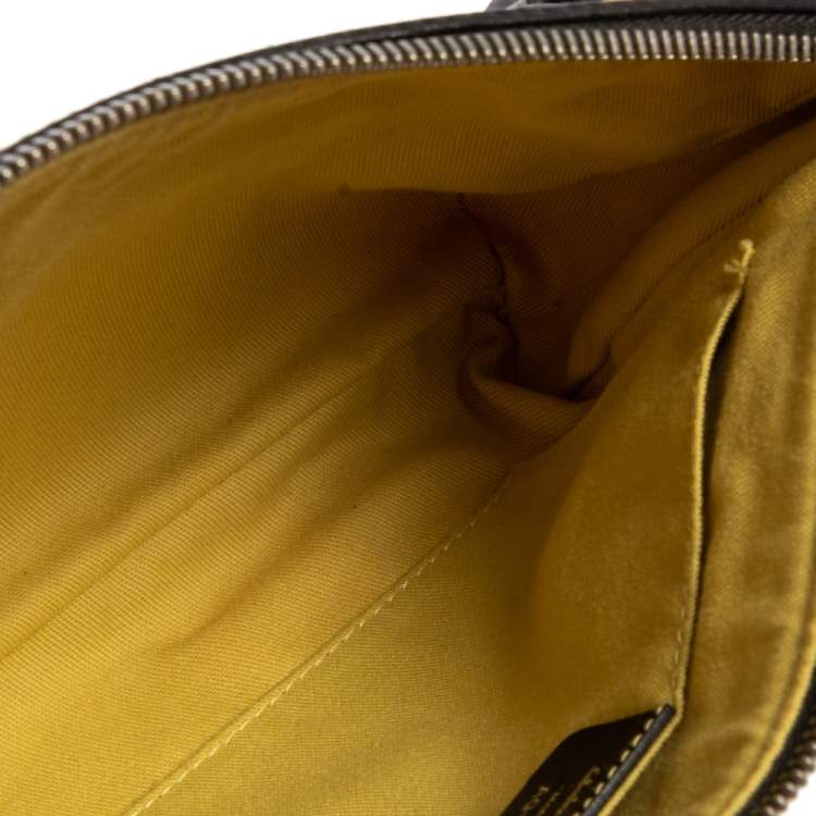 Pre Owned Salvatore Ferragamo Multicolor Nylon/Leather Jungle Safari Print Leopard Baguette
