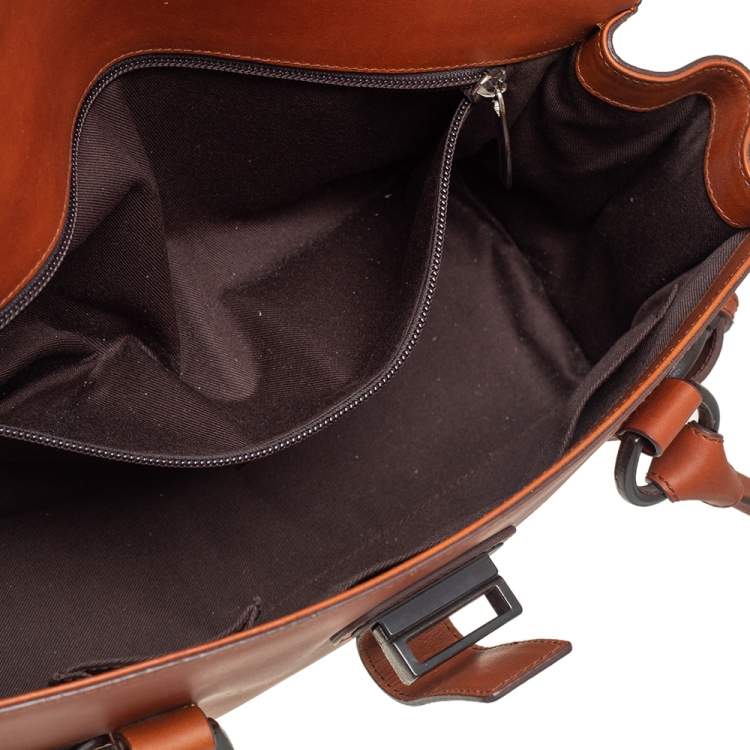 Pre Owned Salvatore Ferragamo Brown Leather Gina Satchel