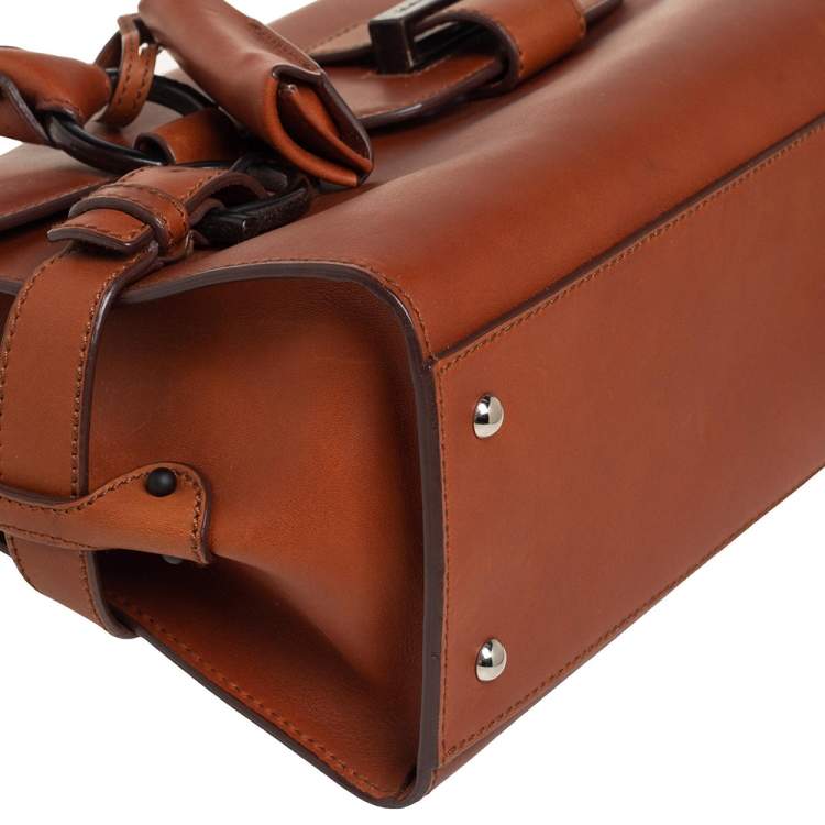Pre Owned Salvatore Ferragamo Brown Leather Gina Satchel