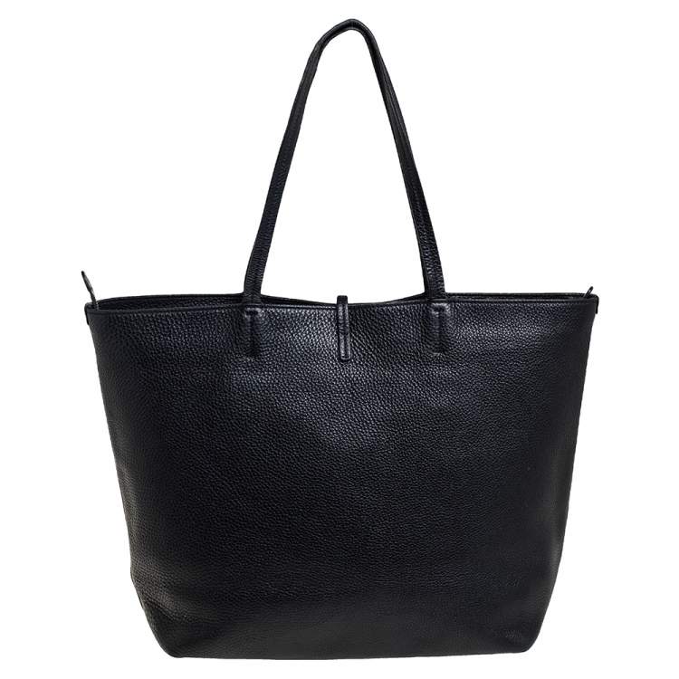Pre Owned Salvatore Ferragamo Black Leather Gina Tote