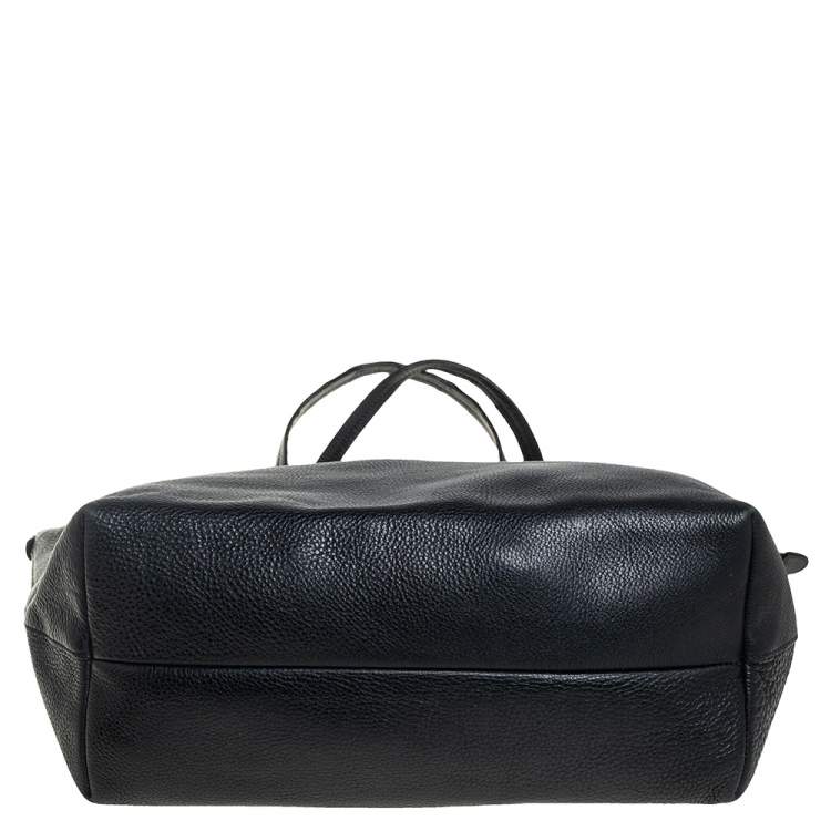Pre Owned Salvatore Ferragamo Black Leather Gina Tote