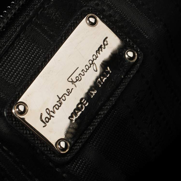 Pre Owned Salvatore Ferragamo Black Leather Large Briana Tote