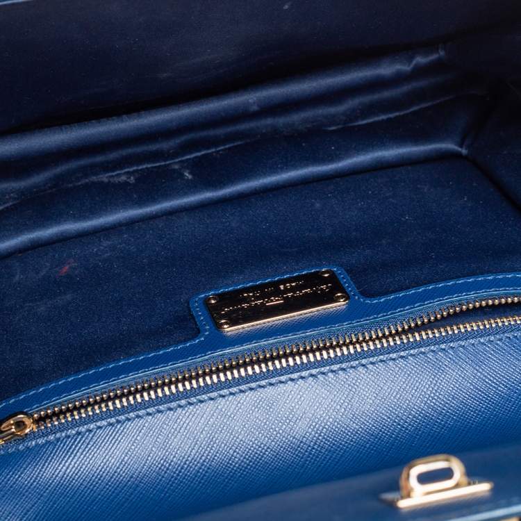 Pre Owned Salvatore Ferragamo Blue Leather Ginny Shoulder Bag