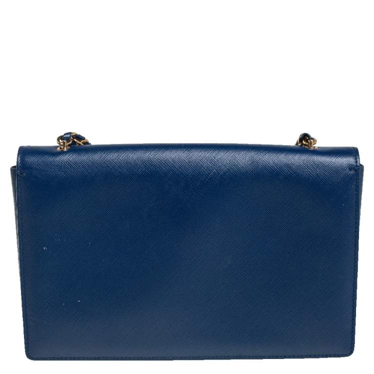 Pre Owned Salvatore Ferragamo Blue Leather Ginny Shoulder Bag