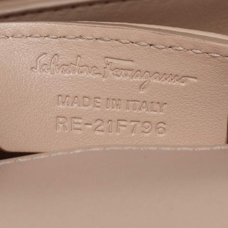Pre Owned Salvatore Ferragamo Beige Suede and Fabric Ginny Fringed Crossbody Bag