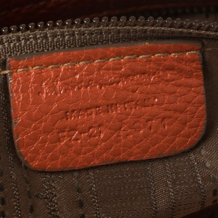 Pre Owned Salvatore Ferragamo Burnt Orange Leather Sofia Top Handle Bag