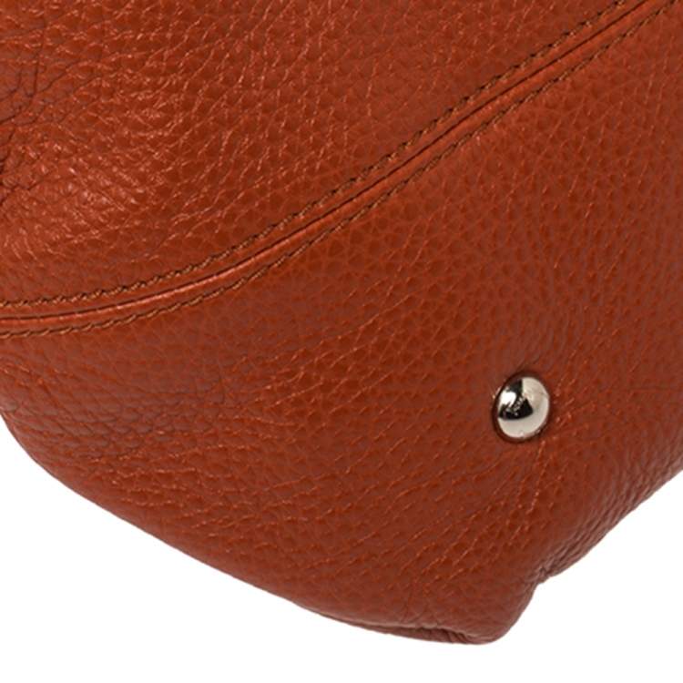 Pre Owned Salvatore Ferragamo Burnt Orange Leather Sofia Top Handle Bag