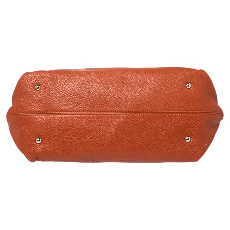 Pre Owned Salvatore Ferragamo Burnt Orange Leather Sofia Top Handle Bag