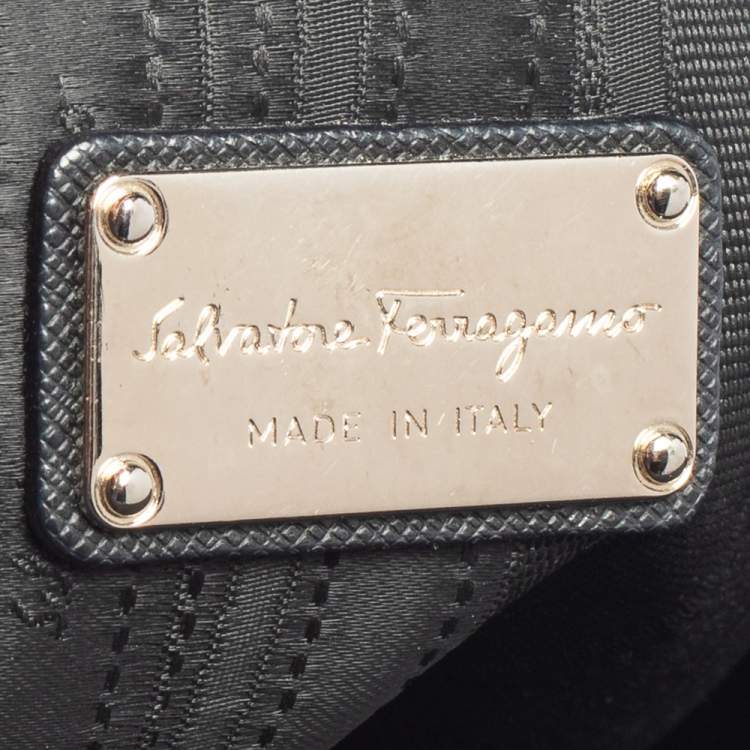 Pre Owned Salvatore Ferragamo Black Leather Briana Tote