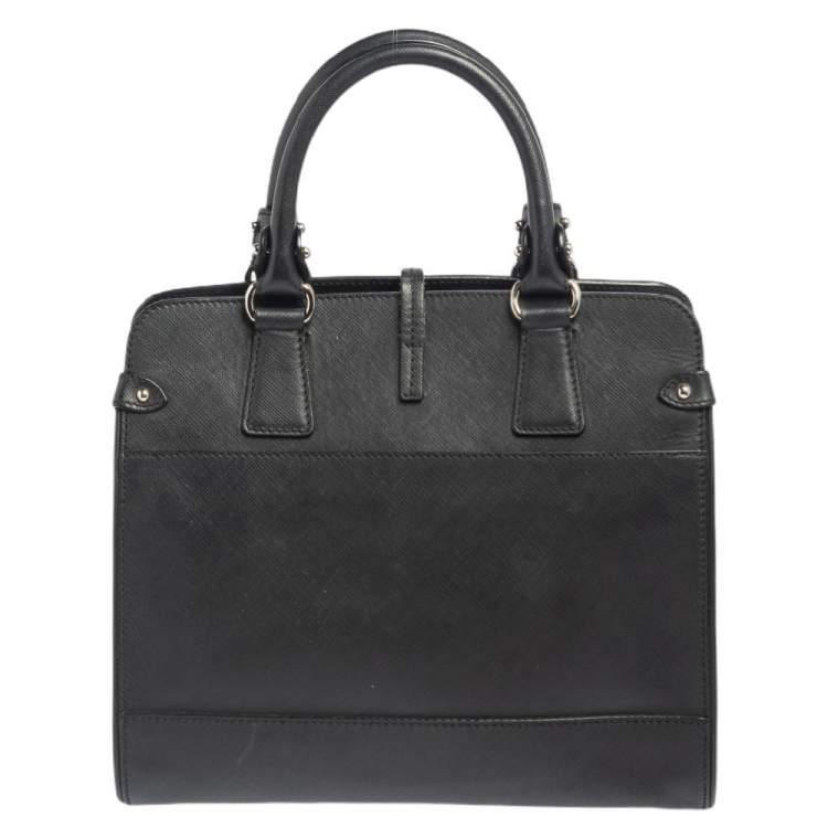 Pre Owned Salvatore Ferragamo Black Leather Briana Tote