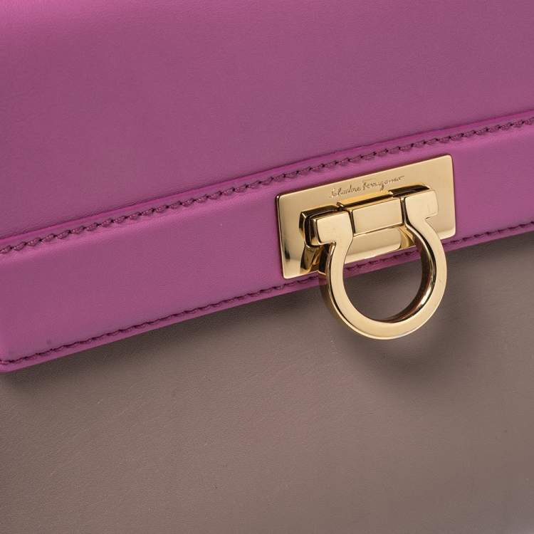 Pre Owned Salvatore Ferragamo Multicolor Leather Sofia Top Handle Bag