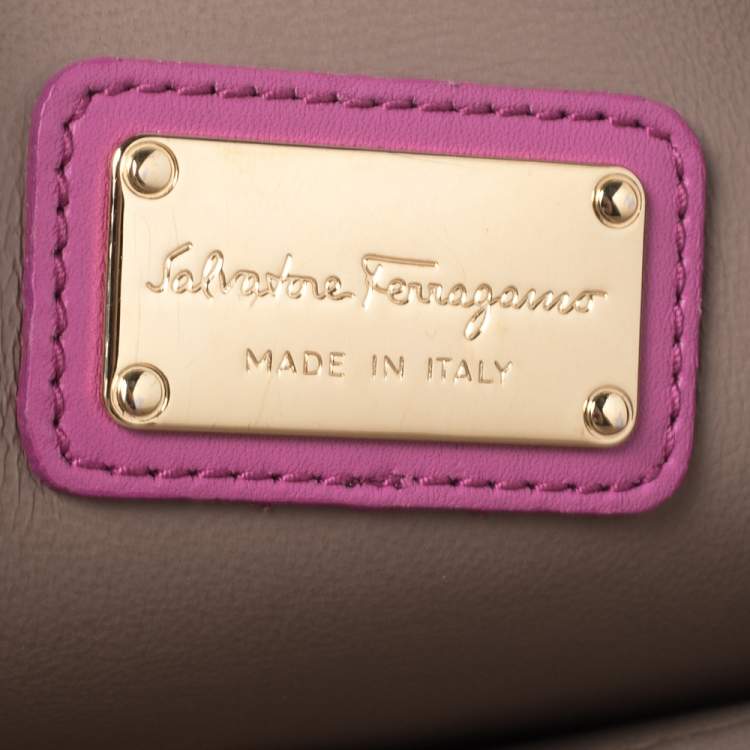 Pre Owned Salvatore Ferragamo Multicolor Leather Sofia Top Handle Bag