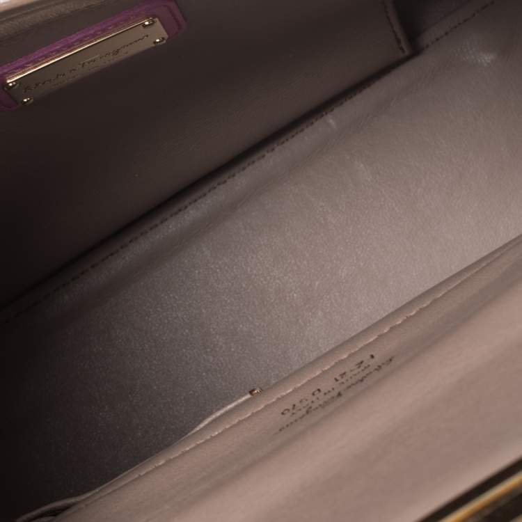 Pre Owned Salvatore Ferragamo Multicolor Leather Sofia Top Handle Bag