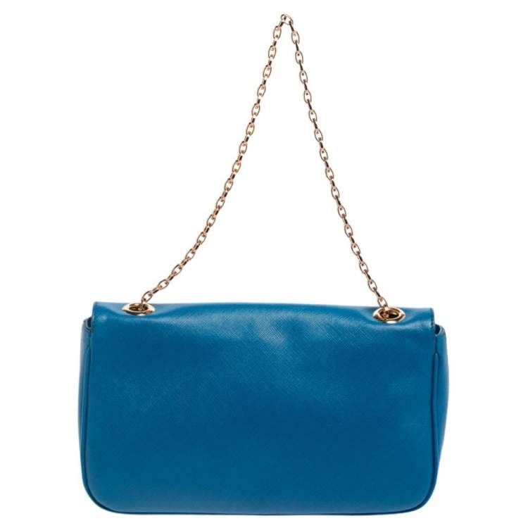 مملوكة مسبقًا Salvatore Ferragamo Blue Leather Luciano Shoulder Bag