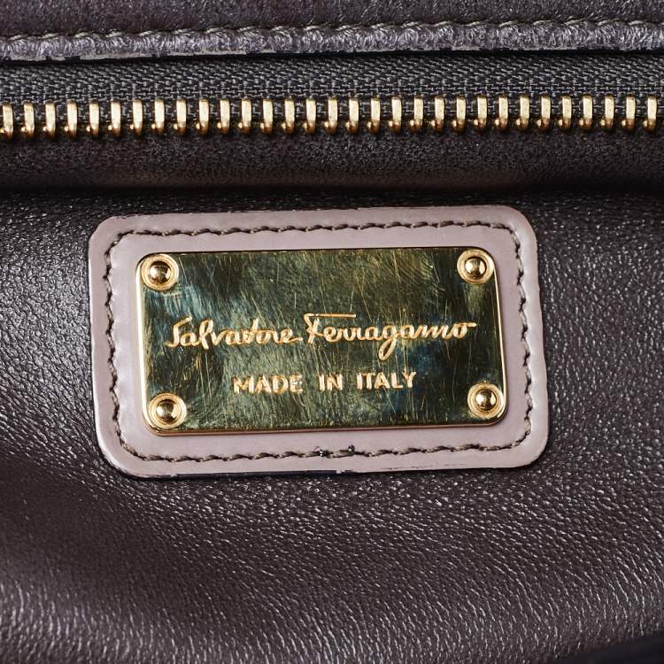 Pre Owned Salvatore Ferragamo Multicolor Patent Leather Large Sofia Top Handle Bag