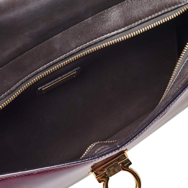 Pre Owned Salvatore Ferragamo Multicolor Patent Leather Large Sofia Top Handle Bag