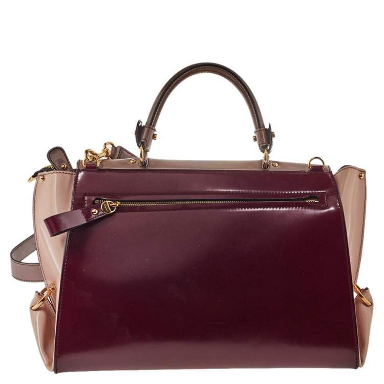 Pre Owned Salvatore Ferragamo Multicolor Patent Leather Large Sofia Top Handle Bag