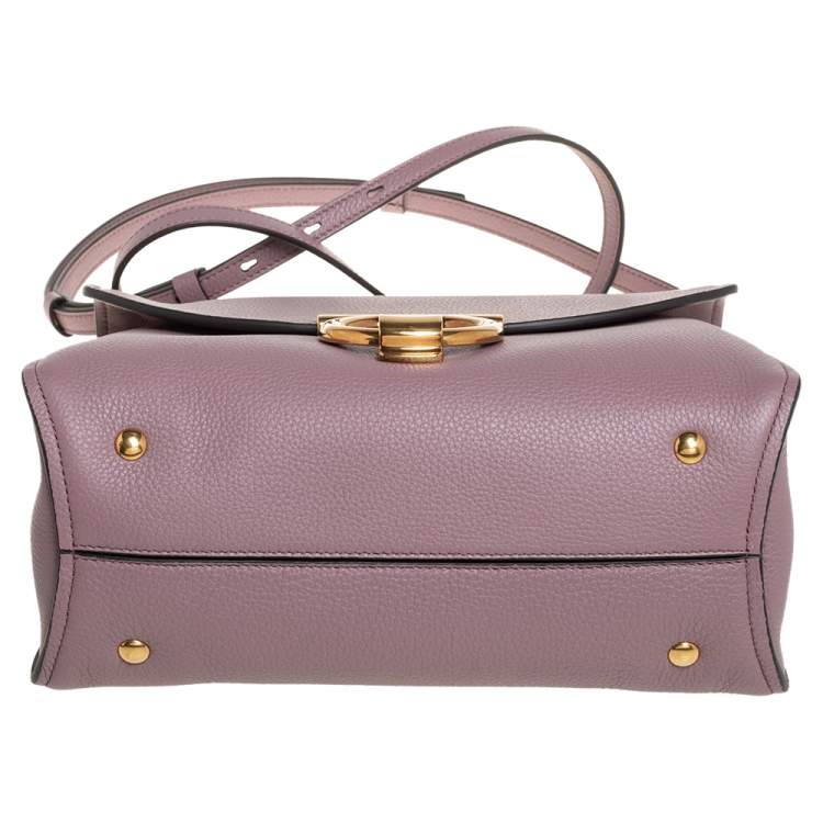 Pre Owned Salvatore Ferragamo Old Rose Leather Margot Top Handle Bag