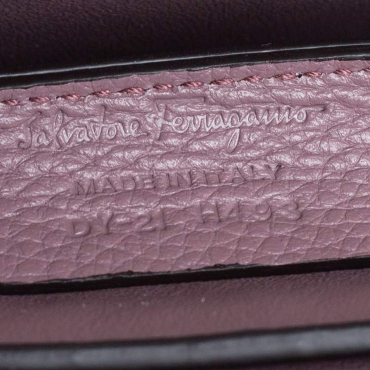 Pre Owned Salvatore Ferragamo Old Rose Leather Margot Top Handle Bag