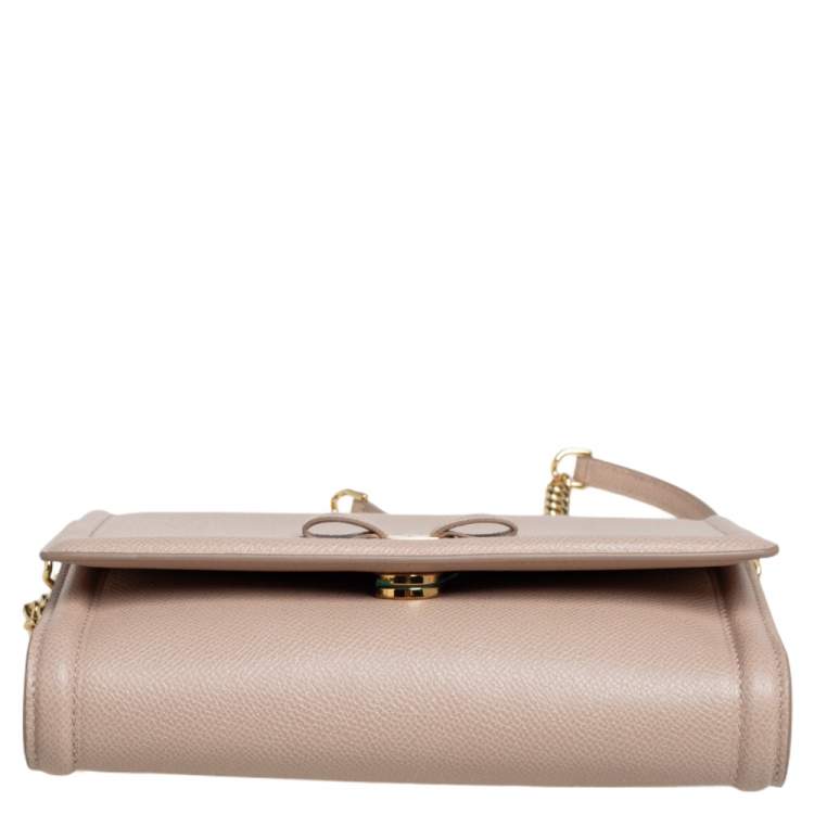 Pre Owned Salvatore Ferragamo Beige Leather Mini Vara Bow Crossbody Bag