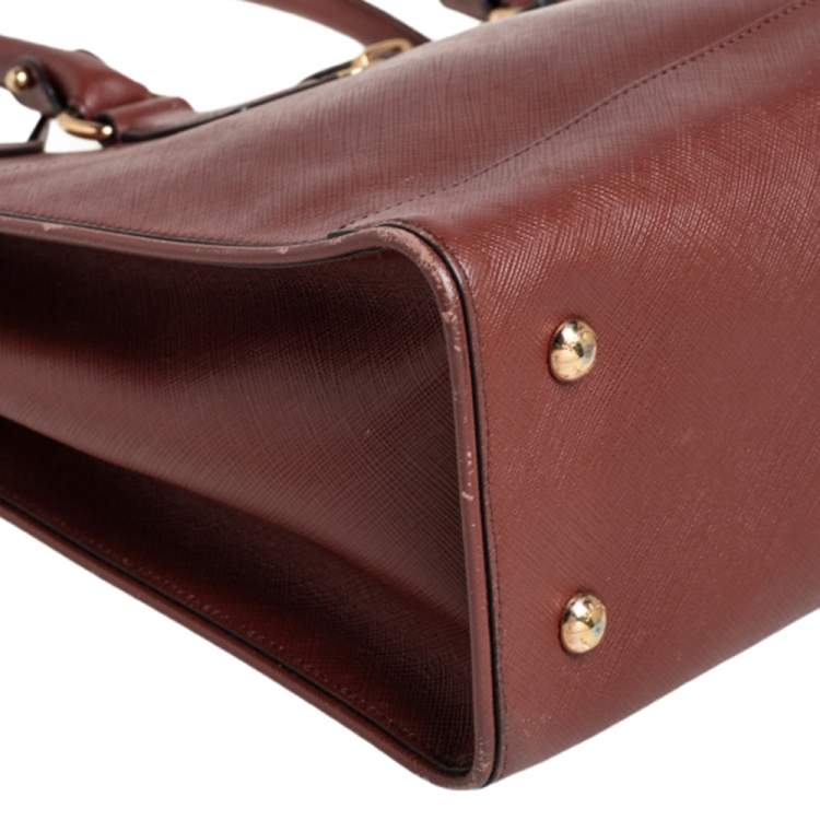 Pre Owned Salvatore Ferragamo Brown Leather Batik Tote