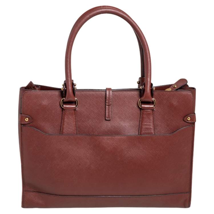 Pre Owned Salvatore Ferragamo Brown Leather Batik Tote