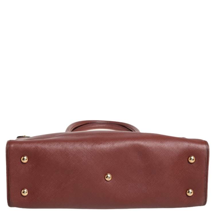Pre Owned Salvatore Ferragamo Brown Leather Batik Tote