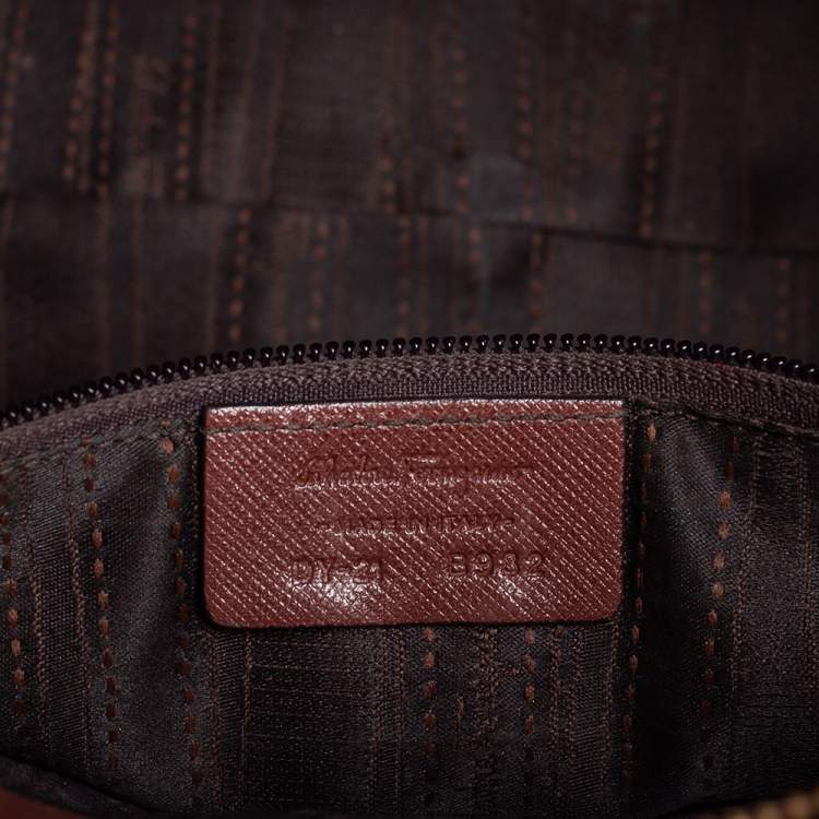 Pre Owned Salvatore Ferragamo Brown Leather Batik Tote