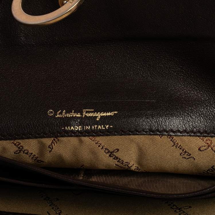 مملوكة مسبقًا Salvatore Ferragamo Beige/Brown Gancini Canvas and Leather Continental Wallet