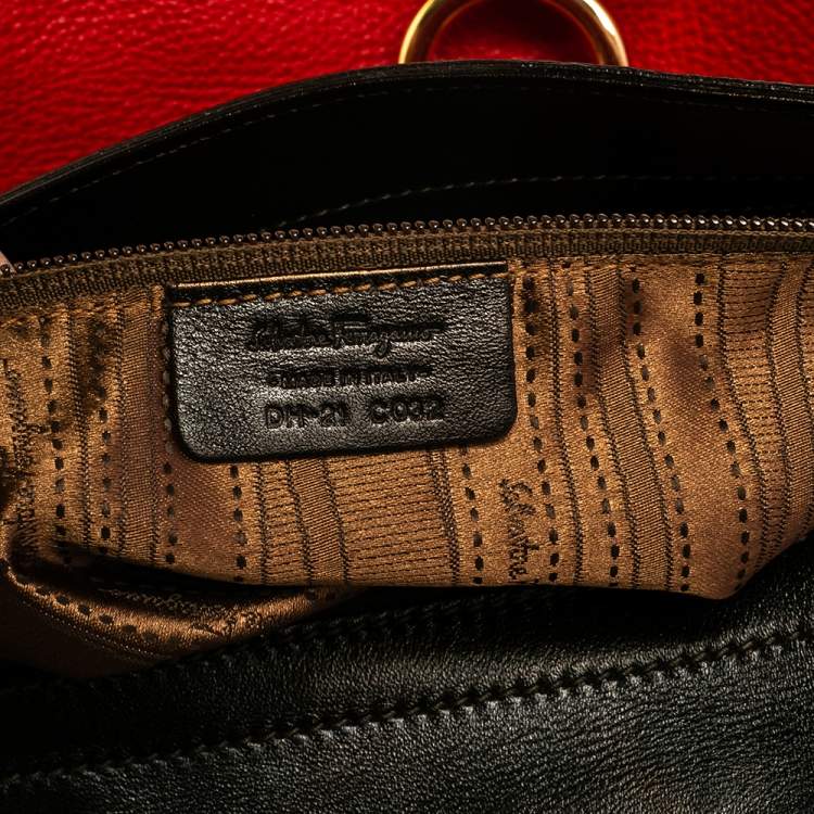 Pre Owned Salvatore Ferragamo Multicolor Nubuck And Leather Whipstitch Detail Large Sofia Satchel 