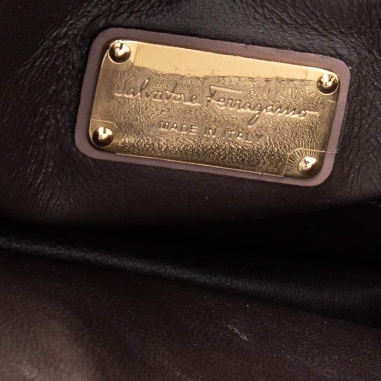 Pre Owned Salvatore Ferragamo Brown Leather Jody Shoulder Bag