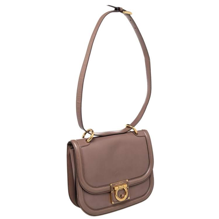 Pre Owned Salvatore Ferragamo Brown Leather Jody Shoulder Bag