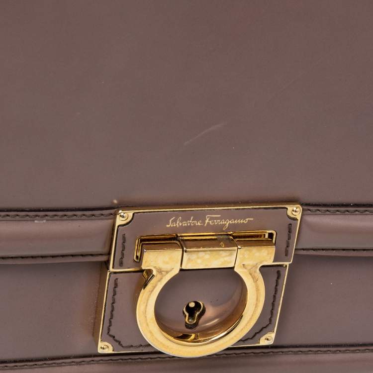 Pre Owned Salvatore Ferragamo Brown Leather Jody Shoulder Bag