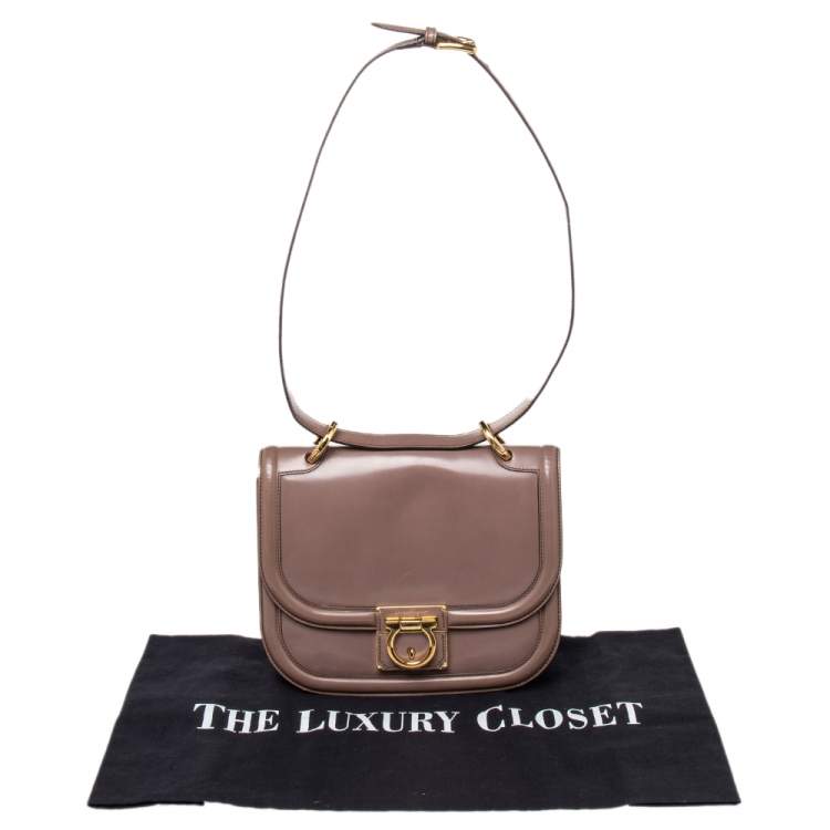 Pre Owned Salvatore Ferragamo Brown Leather Jody Shoulder Bag